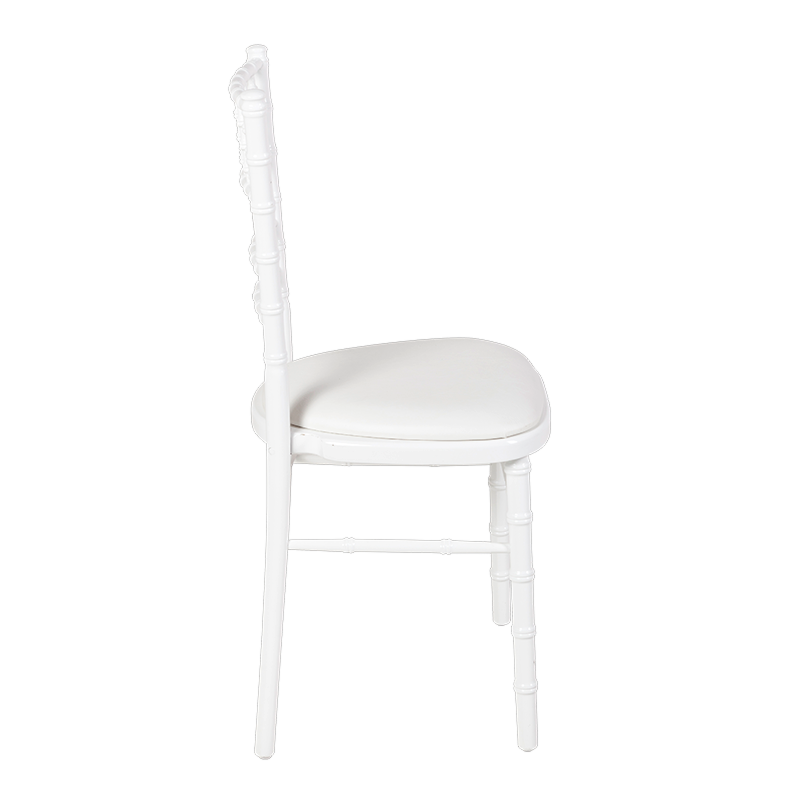 Chaise Bambou blanche assise vinyle blanc
