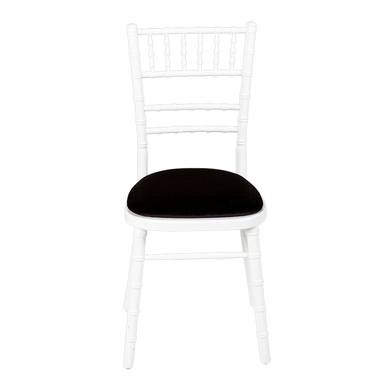 Chaise Bambou blanche assise velours noir