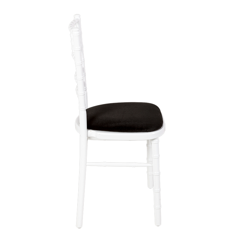 Chaise Bambou blanche assise velours noir