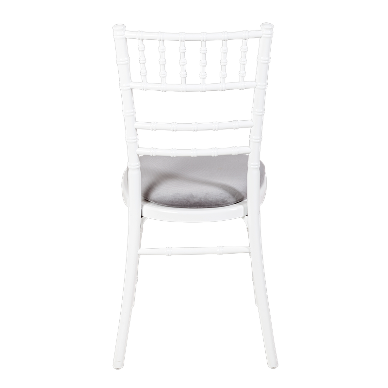 Chaise Bambou blanche assise velours argent