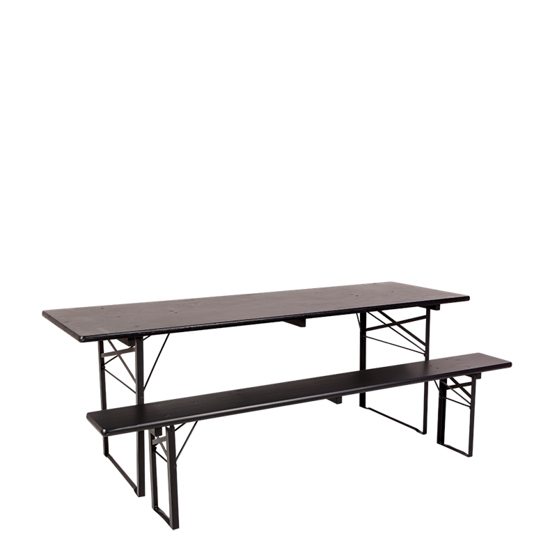 Table Kermesse noire 70 x 220 cm H 78 cm