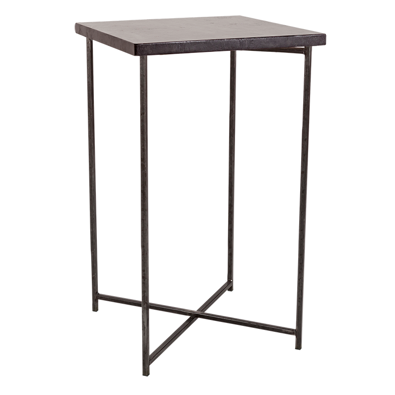 Mange-debout croisé acier plateau noir 65 x 65 cm H 110 cm