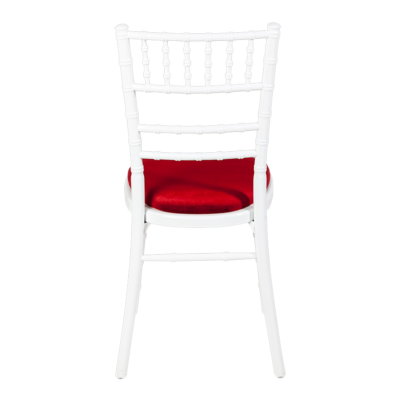 Chaise Bambou blanche assise velours rouge