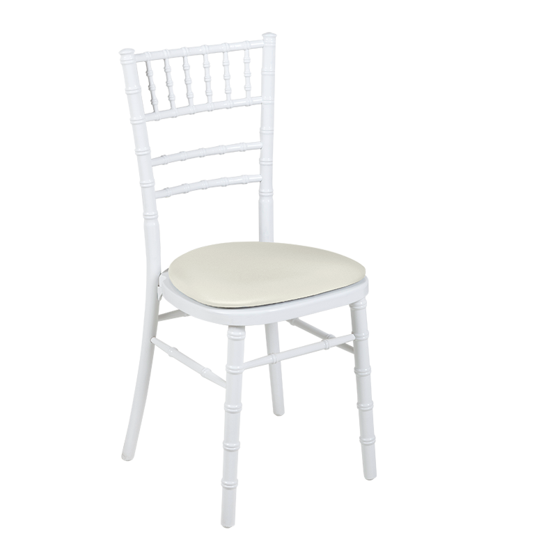Chaise Bambou blanche assise stretch écru