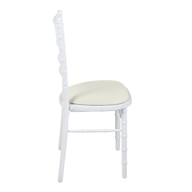 Chaise Bambou blanche assise stretch écru