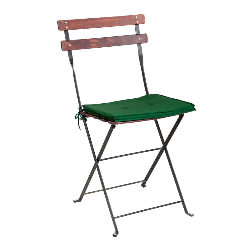 Chaise Simplex Acajou avec galette verte