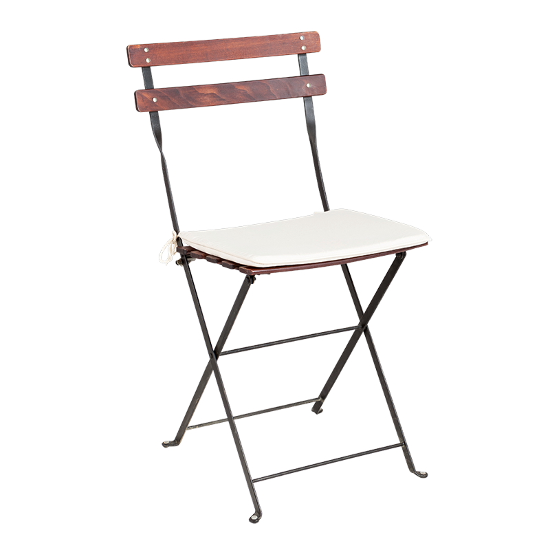 Chaise Simplex Acajou avec galette écrue
