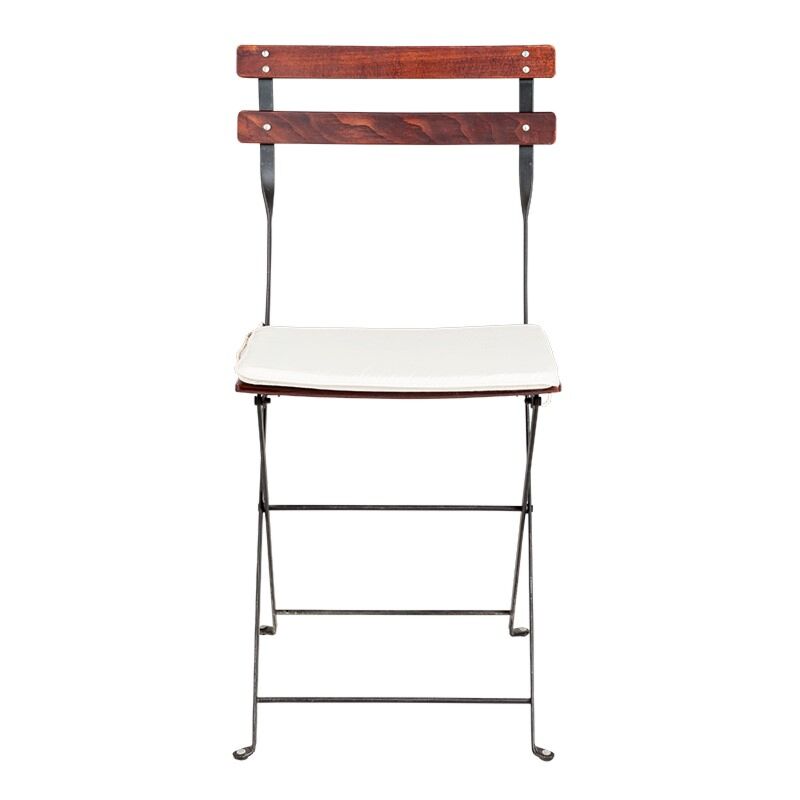 Chaise Simplex Acajou avec galette écrue