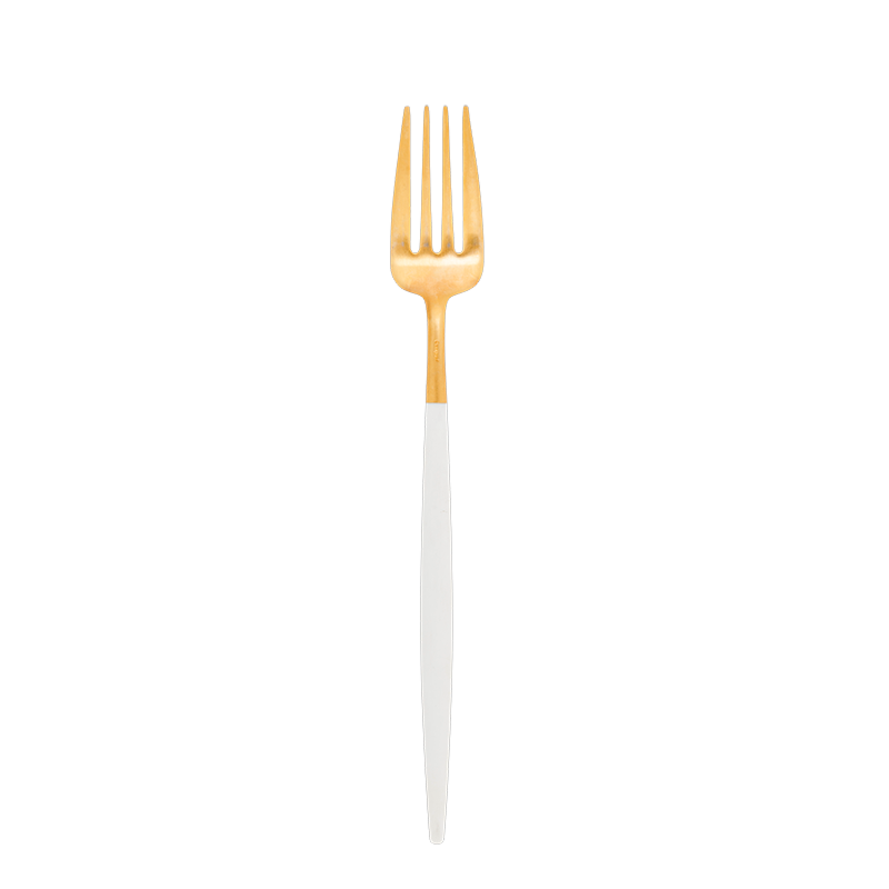 Fourchette de table Cutipol blanc et or