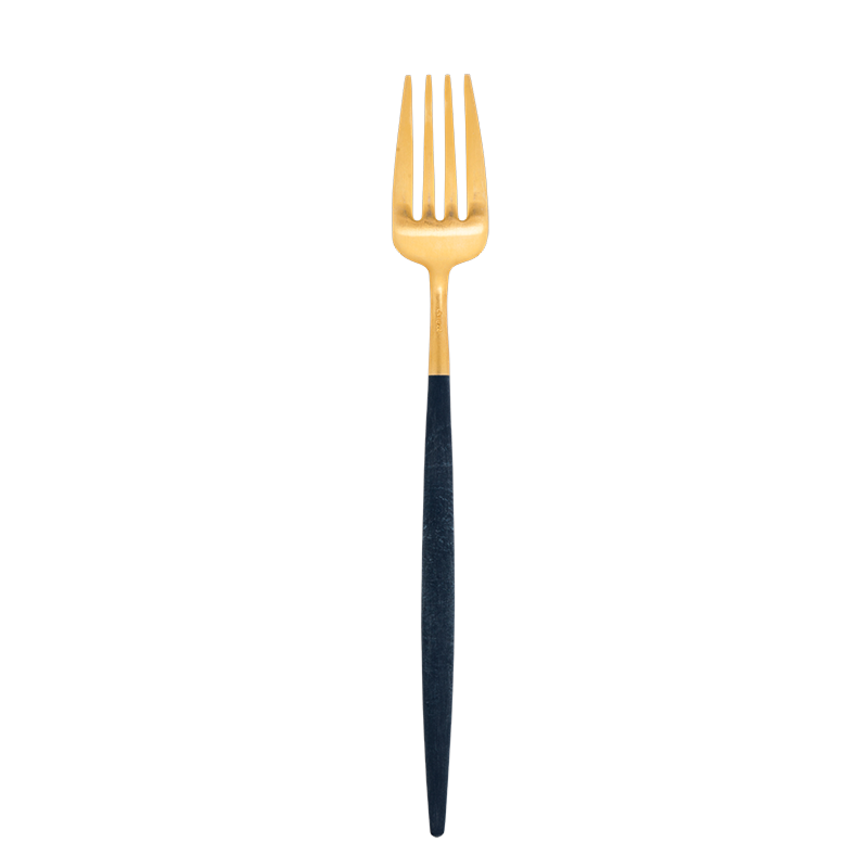 Fourchette de service Cutipol bleu et or