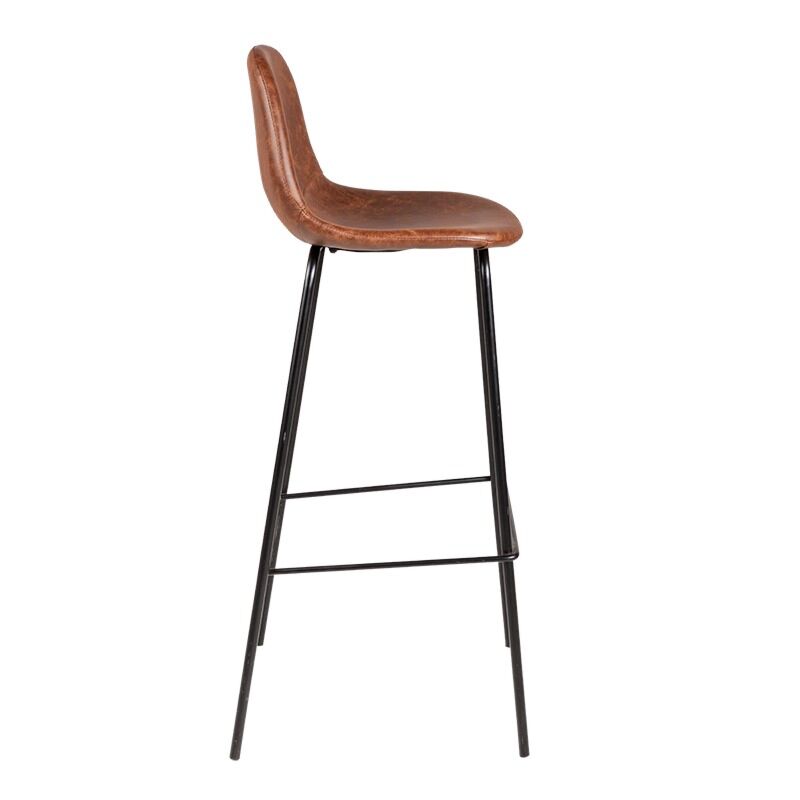 Lederen barkruk H 78 cm