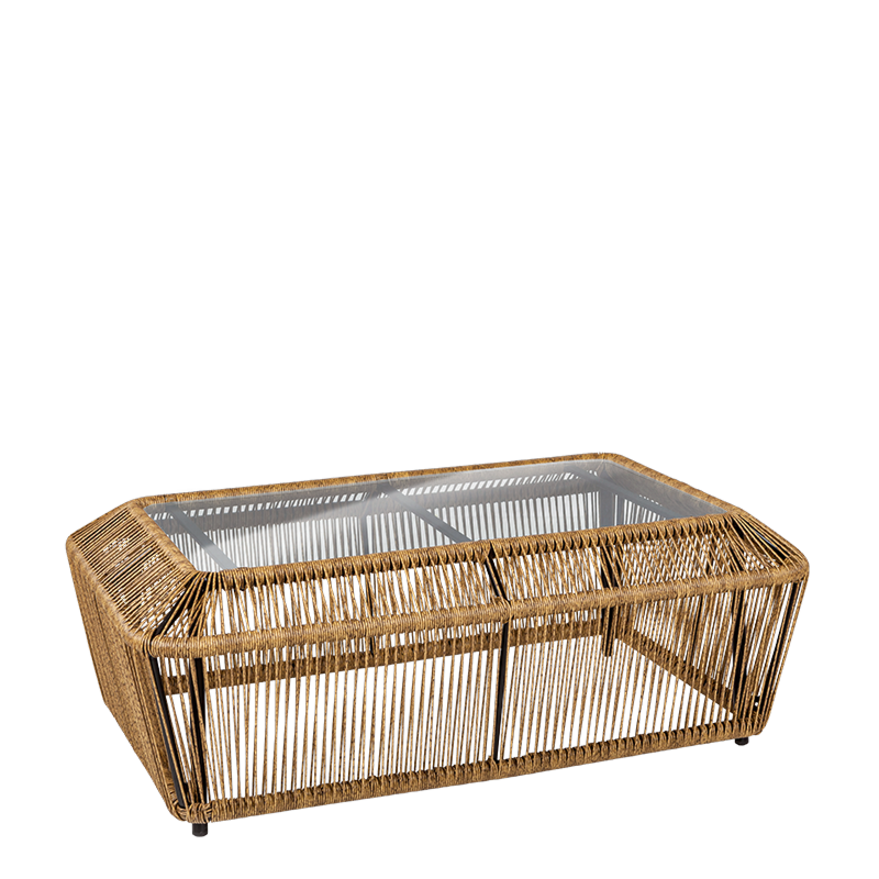 Table basse rotin Terrasse 65 x 120 cm H 40 cm
