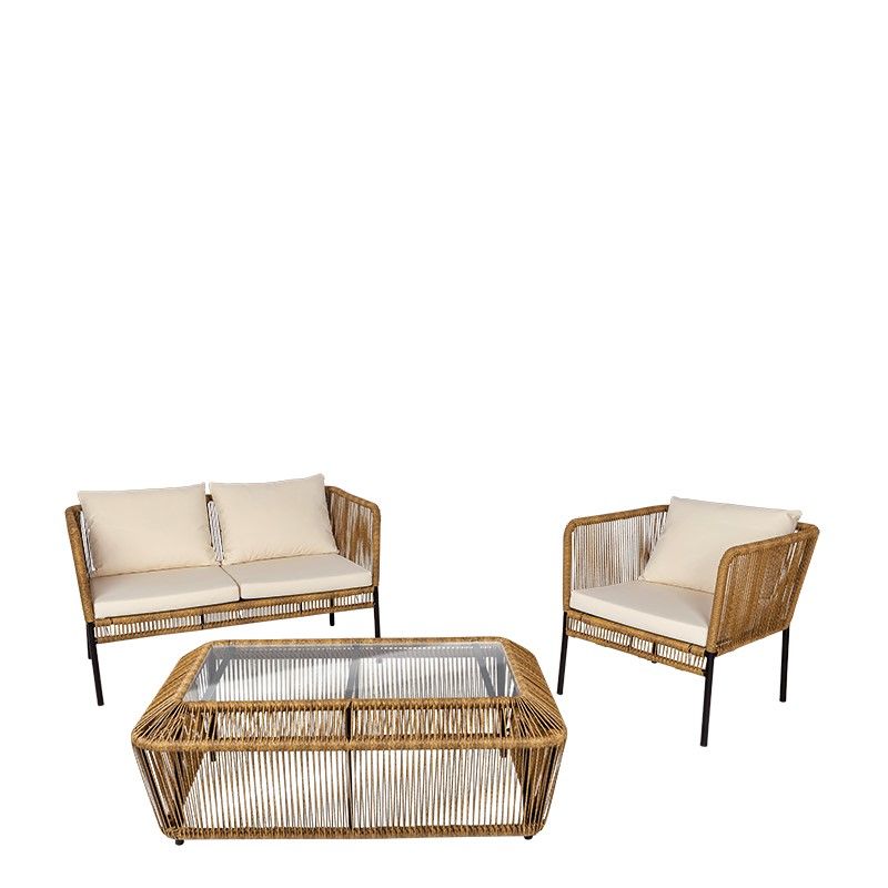 Table basse rotin Terrasse 65 x 120 cm H 40 cm