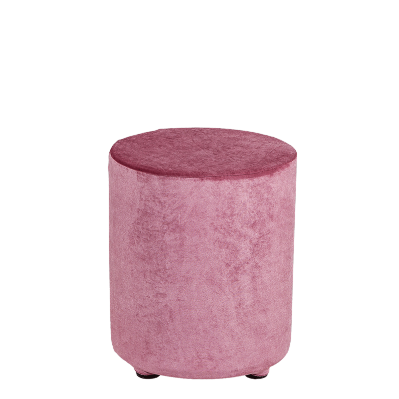 Pouf velours vieux rose Ø 40 cm H 48 cm