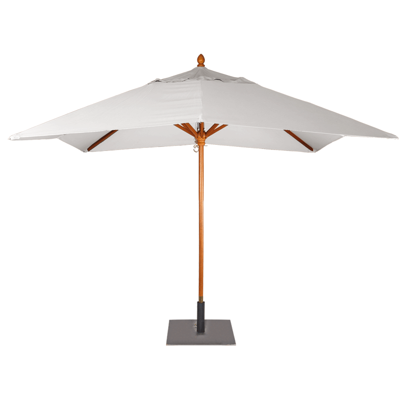 Parasol Louisiane blanc 300 x 300 cm + Pied carré 60 x 60 cm