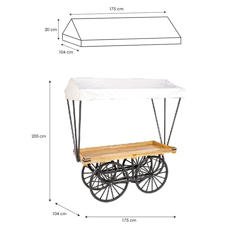 Marktkraam 104 x 175 cm H 205 cm