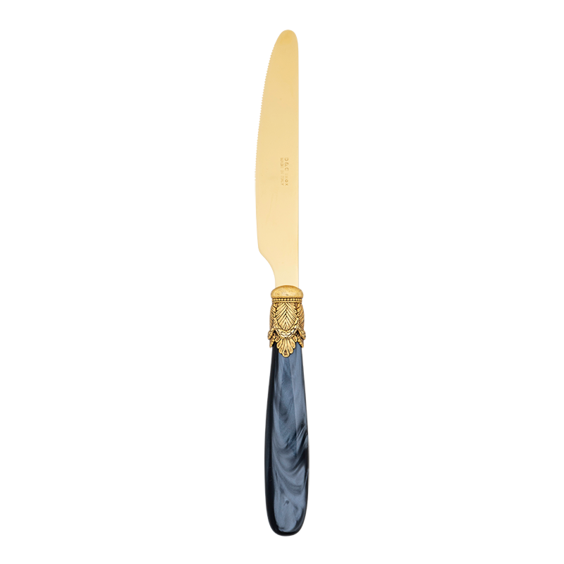 Couteau de table Nacre noir et or