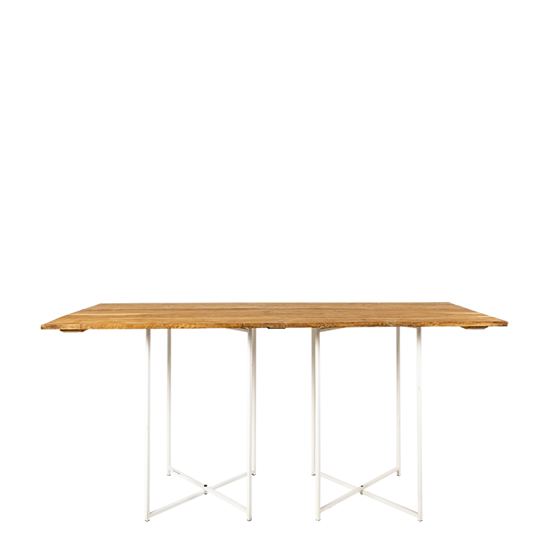 Table haute Nature pieds croisés blancs