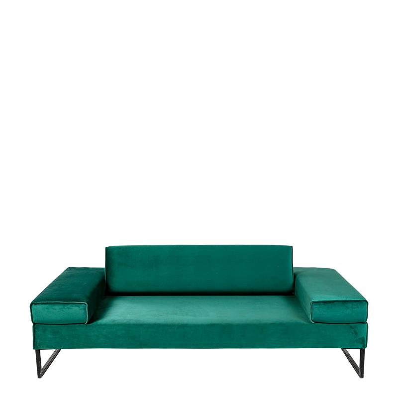 Canapé Happy Hour velours vert 205 x 100 x H 53 cm