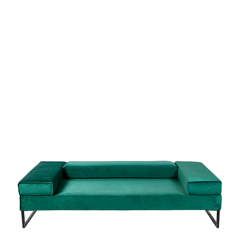 Canapé Happy Hour velours vert 205 x 100 x H 53 cm