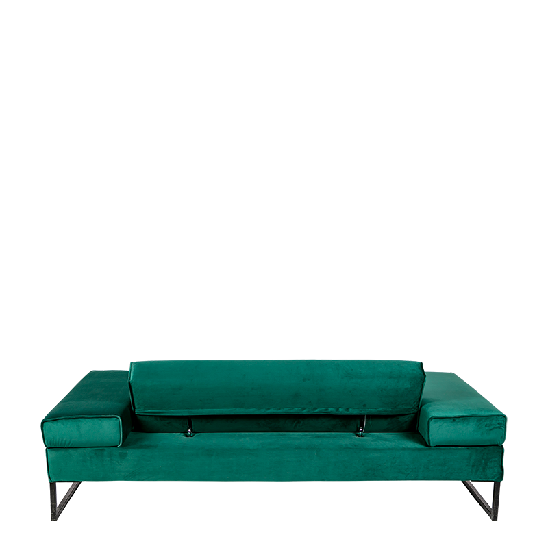 Canapé Happy Hour velours vert 205 x 100 x H 53 cm