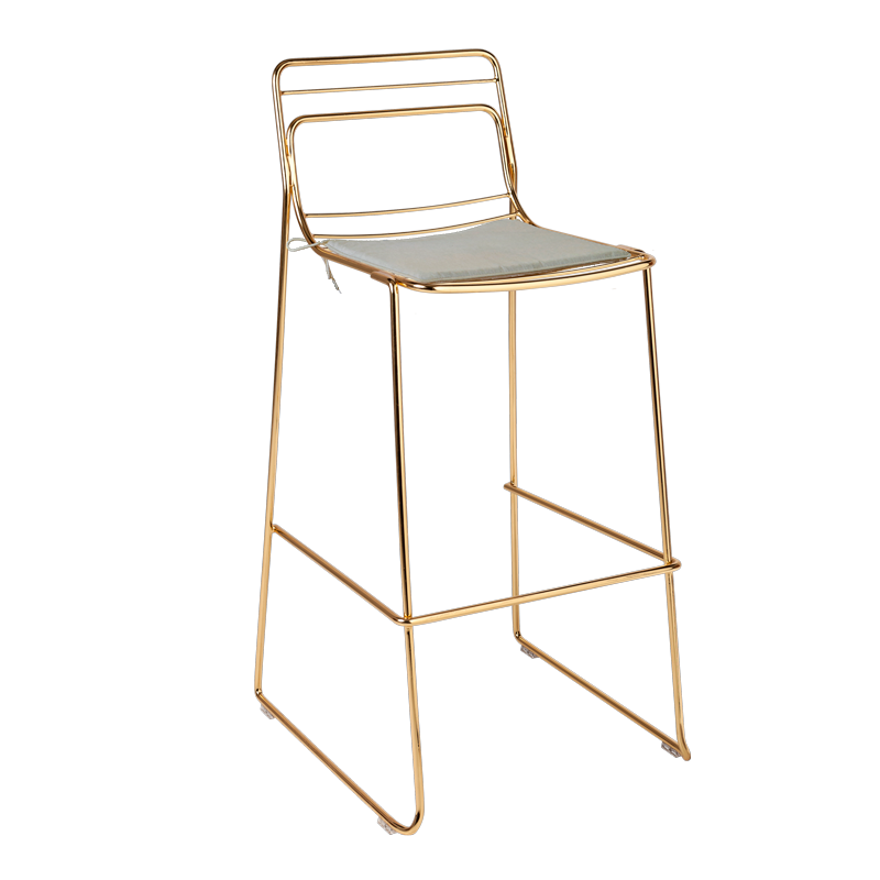 Hoge stoel Filor H 100 cm met plat kussentje in touw