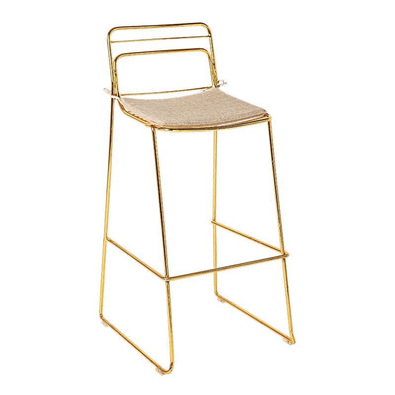 Hoge stoel Filor H 100 cm met plat kussentje in touw