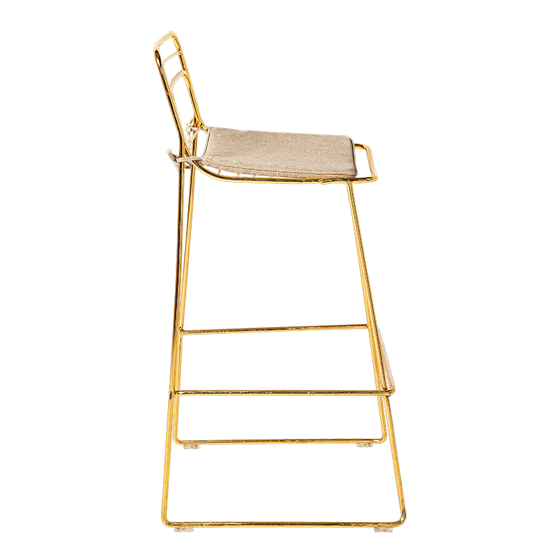 Hoge stoel Filor H 100 cm met plat kussentje in touw