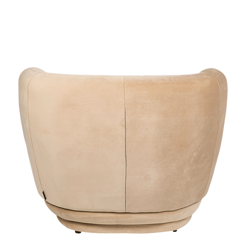 Elton zetel in taupekleurig luweel 78 x 90 cm H 70 cm