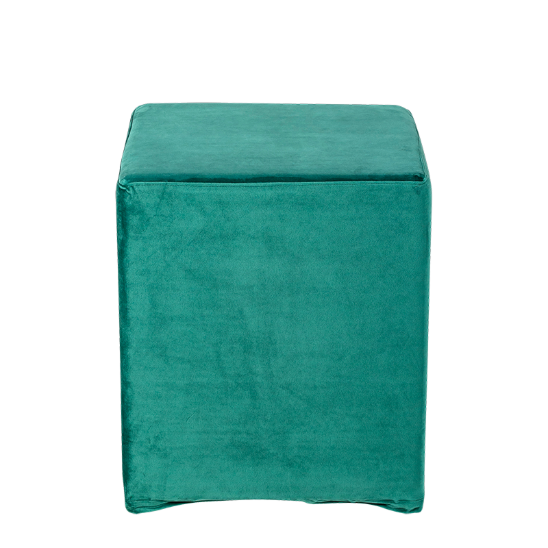 Pouf Kidman Velours vert 40 x 40 x H 48 cm