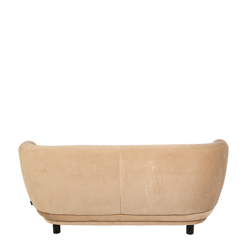 Elton sofa in taupekleurig  fluweel met verhoog 78 x 170 cm H80cm