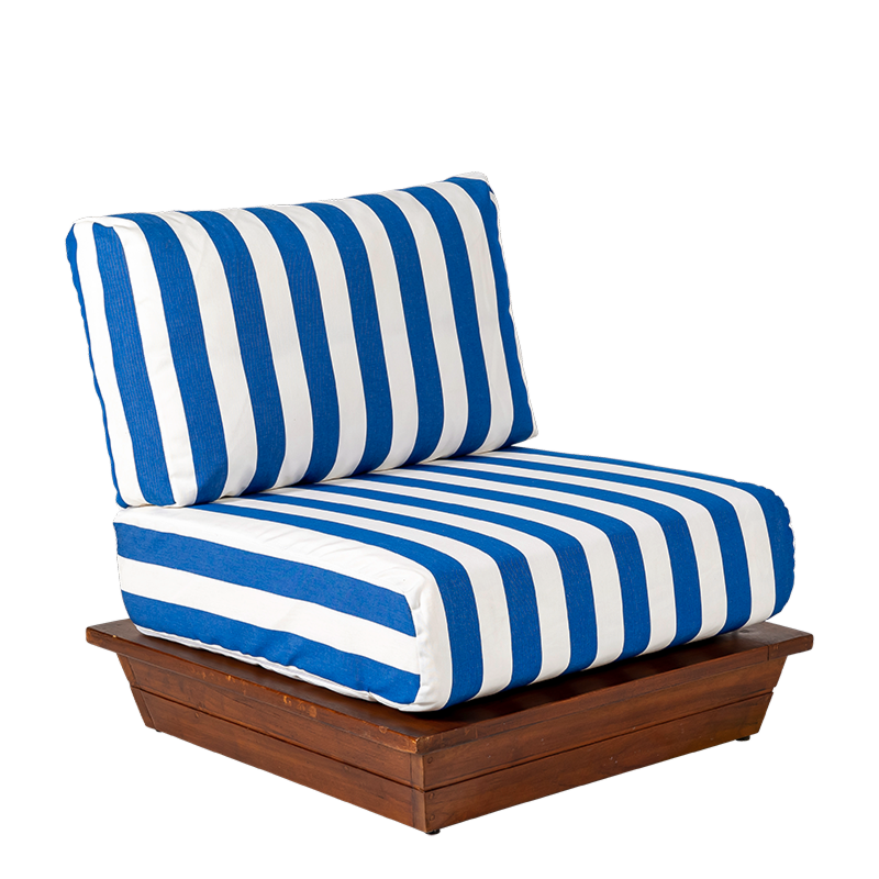 Lounge Beach Club Blue, fauteuil, 76 x 76 cm, H 70 cm