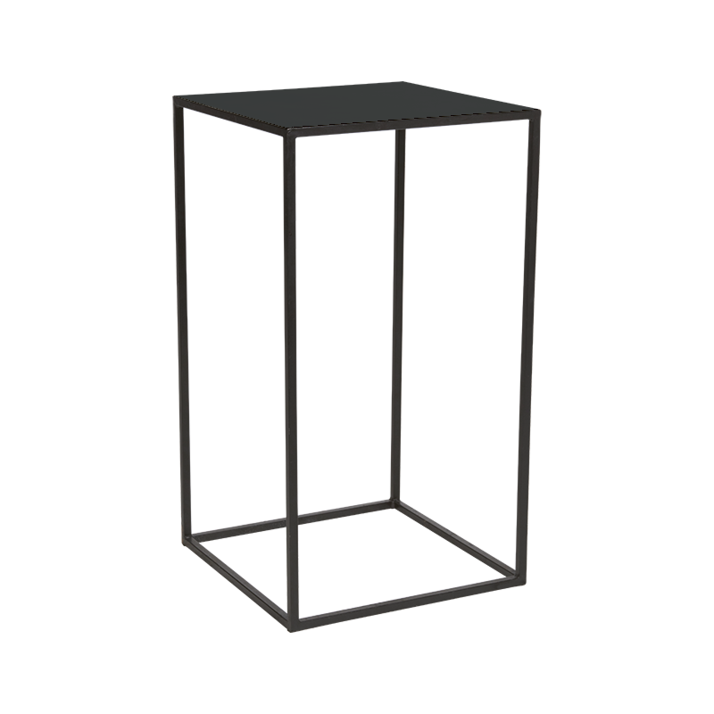 Table haute Quadra noire démontable 60 x 60 x H 108 cm