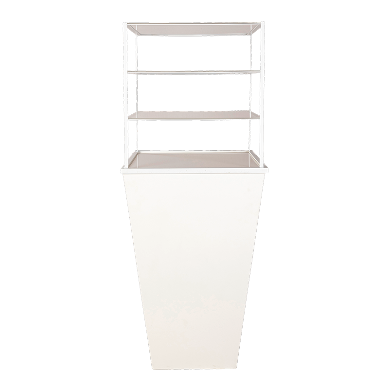 Buffet cône blanc avec étagères H 180 cm 67 x 67 cm