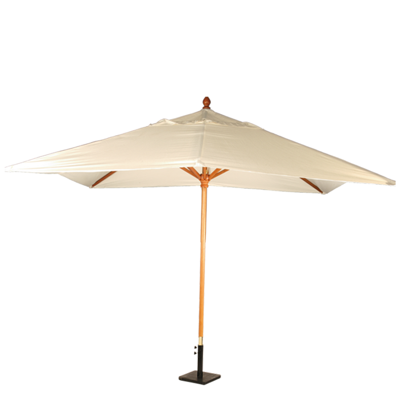 Parasol Louisiane écru 300 x 300 cm + pied carré 60 x 60 cm