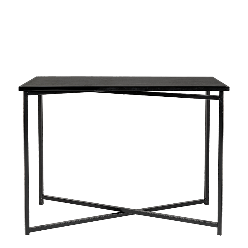 Mange-debout croisé XL plateau noir 150 x 70 cm H 110 cm