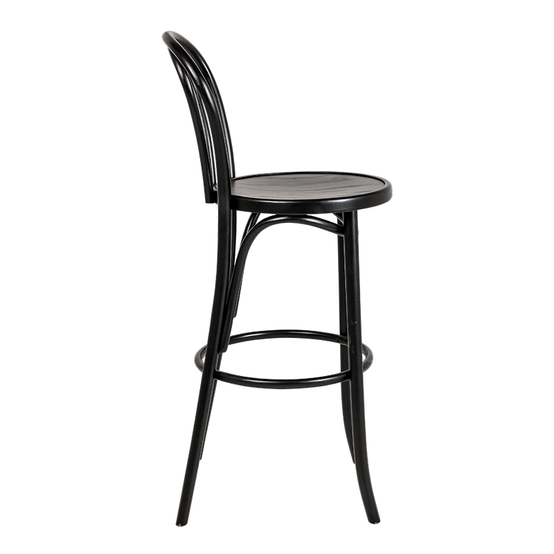 Chaise haute bistrot noire Ø 40 cm H 109 cm assise H 75 cm