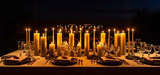 Candle light dinner